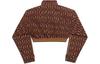 Adidas Ivy Park Crop Monogram Track Jacket Wild Brown/Night Red HB8423