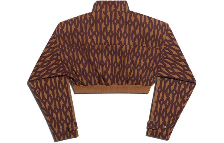 Adidas Ivy Park Crop Monogram Track Jacket Wild Brown/Night Red HB8423