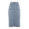 Blauer Jeansrock mit Schlitz vorne Tbbss23az00054
