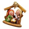 Christmas Nativity Scene Resins Miniature Figurines Cartoon Manger Scene Statues Tabletop Holiday Decoration Ornament M68E