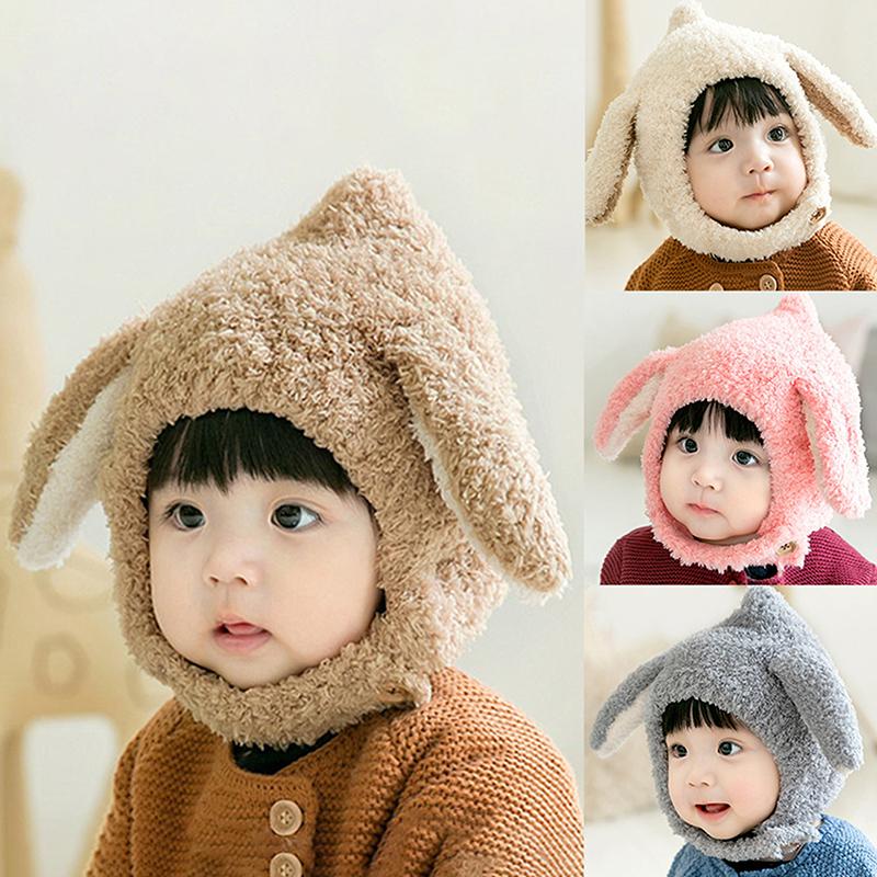 Simpatico Cappello da Bambino Autunno Inverno Orecchie da Coniglio Morbido Peluche Caldo Cappello Berretti per Bambini Tinta Unita Cappello con Paraorecchie Cuffia