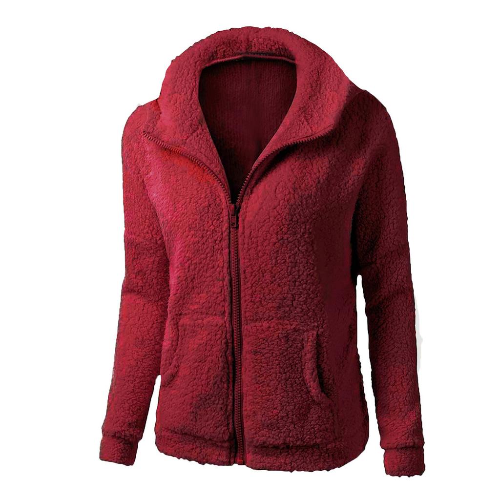 Winter Plush Tops Fashion Fall Winter Coats For Women Hoodie Woolen Coat   Ladies Jacket