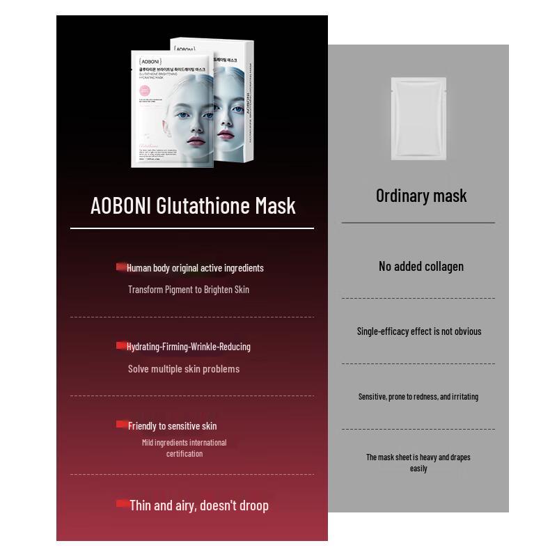 AOBONI Glutathion Feuchtigkeitsspendende & Aufhellende Gesichtsmaske