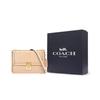 Coach Hutton 22 Gold Logo Turnlock Crocodile Pattern Flap Chain Leather Shoulder Bag Small Women shoulder bag Gray-Brown CN060-IMTAU