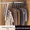 Multi-functional Folding Pants Rack: Seamless Multi-layer Storage Hanger for Wardrobes