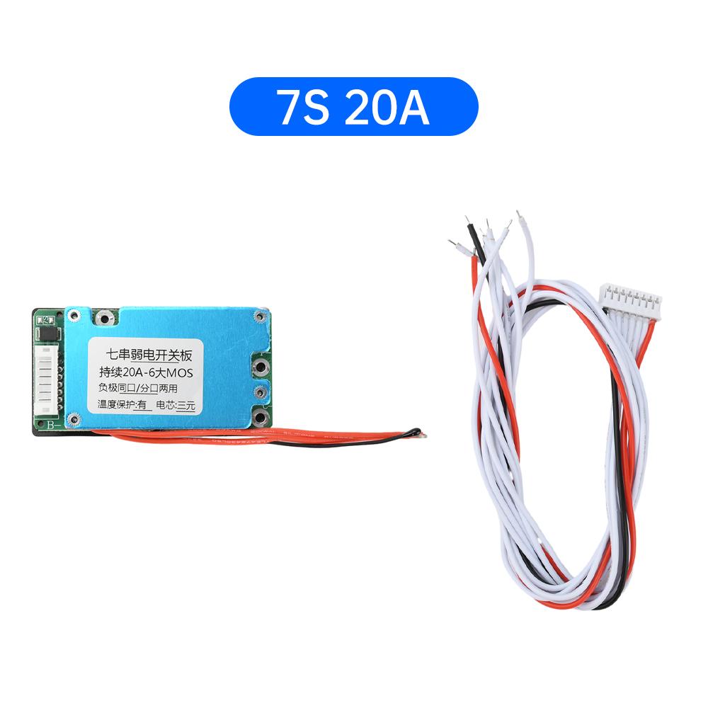 

BMS 7S 29.4V 20A Ternary Lithium Battery Protection Board Same Port Split Port Dual-Use With NTC Temperature Protect