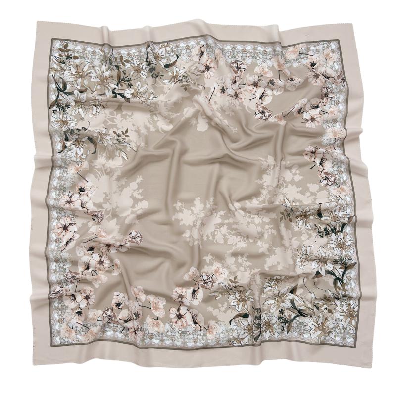 48Colors Malaysia Tudung Bawal Flower Print Hijab Laser Cut Edge Headscarf Premium Cotton Voile Soft Fashion Muslim Square Scarf