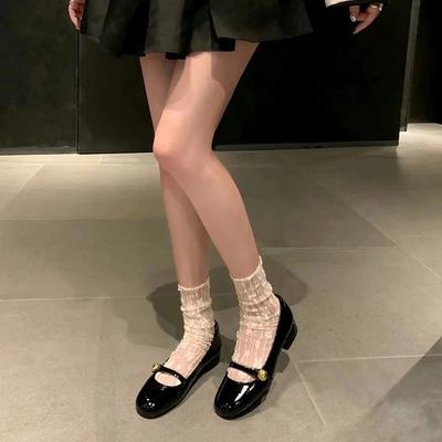 Ladies Spring and Summer Vintage Sweet Hollow Lace Mesh Calf Pile Pile Socks