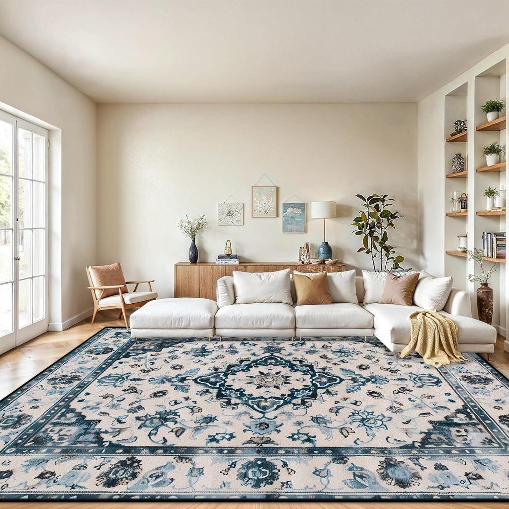 Tapis Bohèmes pour Chambre à Coucher Grand Tapis Décoration Salon Tapis Rétro Moelleux Doux Tapis de Sol Salon couleur claire Tapis en Peluche