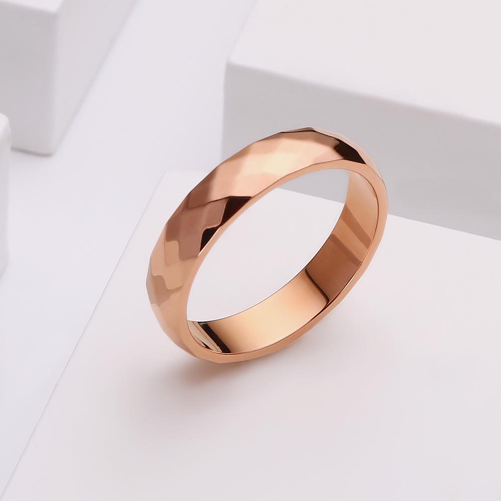 Women's Titanium Steel Diamond Ring: Colorfast, Lightweight Luxury, Trendy Thin Band