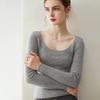 Damen Gestreifter Slim-Fit Pullover aus 100% Kaschmir mit U-Ausschnitt - Weiche Herbst/Winter Schicht