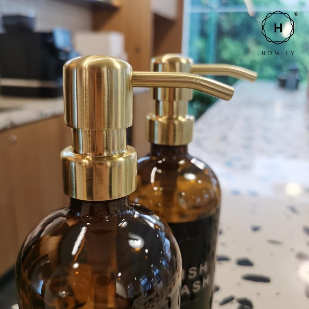 Homlly Hand & Dish Soap Glass Dispenser Refill Bottle (500ml) 2pcs