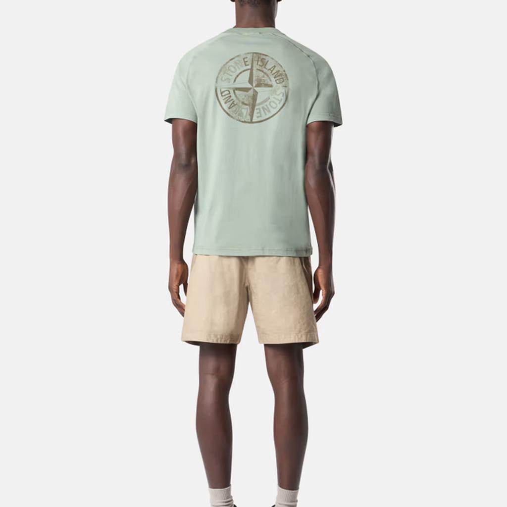 STONE ISLAND Ss25 Reflective Logo Crew Neck Short Sleeve T-Shirt Men T-Shirts K1S152100020-V0055