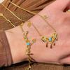 Gold-Plated Sterling Silver Phoenix & Turquoise Tassel Bracelet: Chinese Style, High Aesthetic, Exquisite Light Luxury.