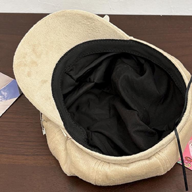 Fashion 2000s Cats Ear Beret Hat Soft Cotton Octagonal Hat for Women Girl Daily Outfit Anime Theme Headwear for Winter Wear