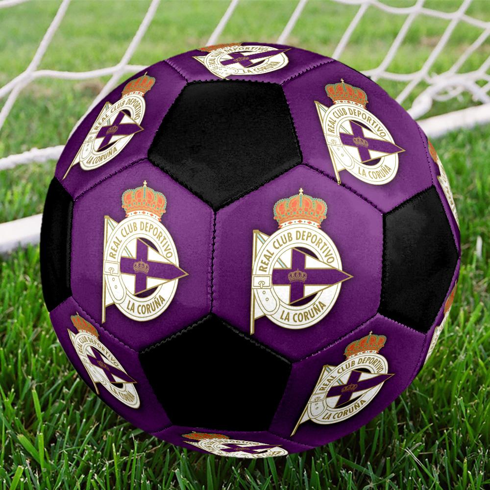 Deportivo de La Coruña Indoor Soccer Ball Colorful Machine Stitched PVC Size 5 Team Training Competition Ready Durable High-Bounce Cool Sports Gift