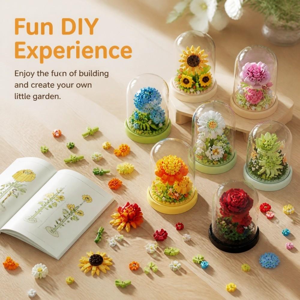 Potted Plant Building Blocks Model DIY Eternal Flower Bouquet Flower Bouquet Building Set Birthday