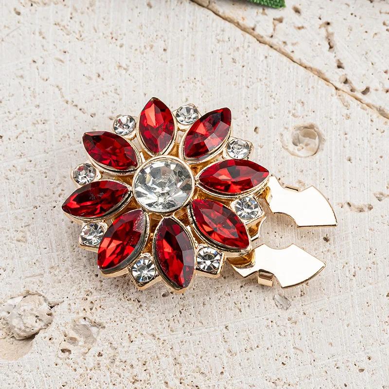 10pcs Crystal Pearl Button Covers Detachable Clip-On Shirt Coat Decorative Buttons Sewing Button for DIY Blouses Clothing