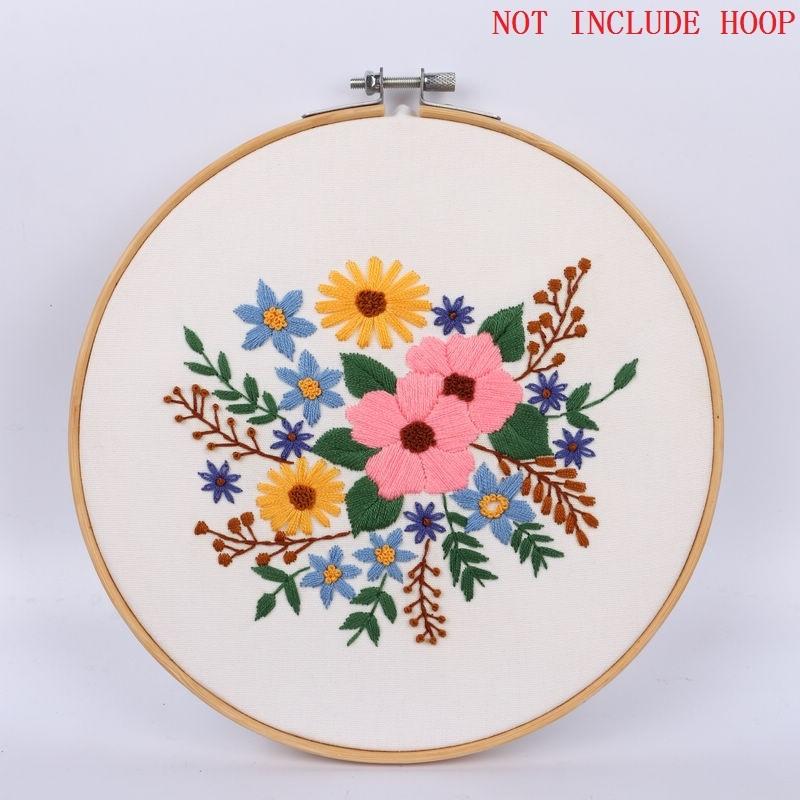 Handmade Craft Flowers Pattern Cross Stitch Kit Perfect for Home Decoration