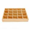 20 Grids Wooden Sorting Tray Grid Display Wood Divided Organizer for Underwear Socks Ties Storage