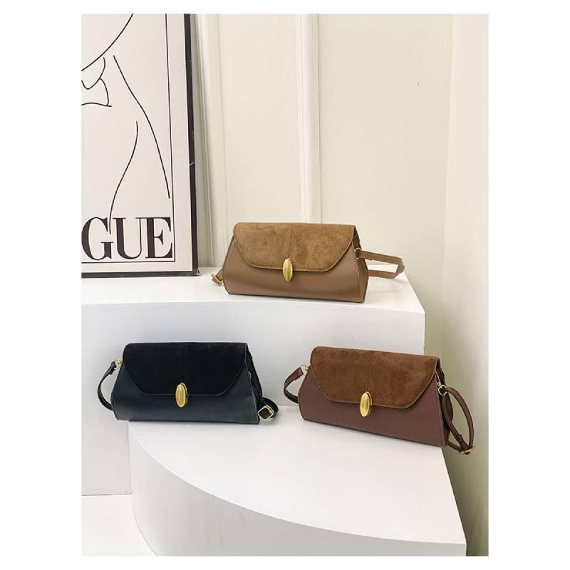 2024 Spring New Simple Casual Single Shoulder Diagonal Crossbody Bag Retro Fashion Small Square Bag Street Trend Pu Women's Armpit Bag
