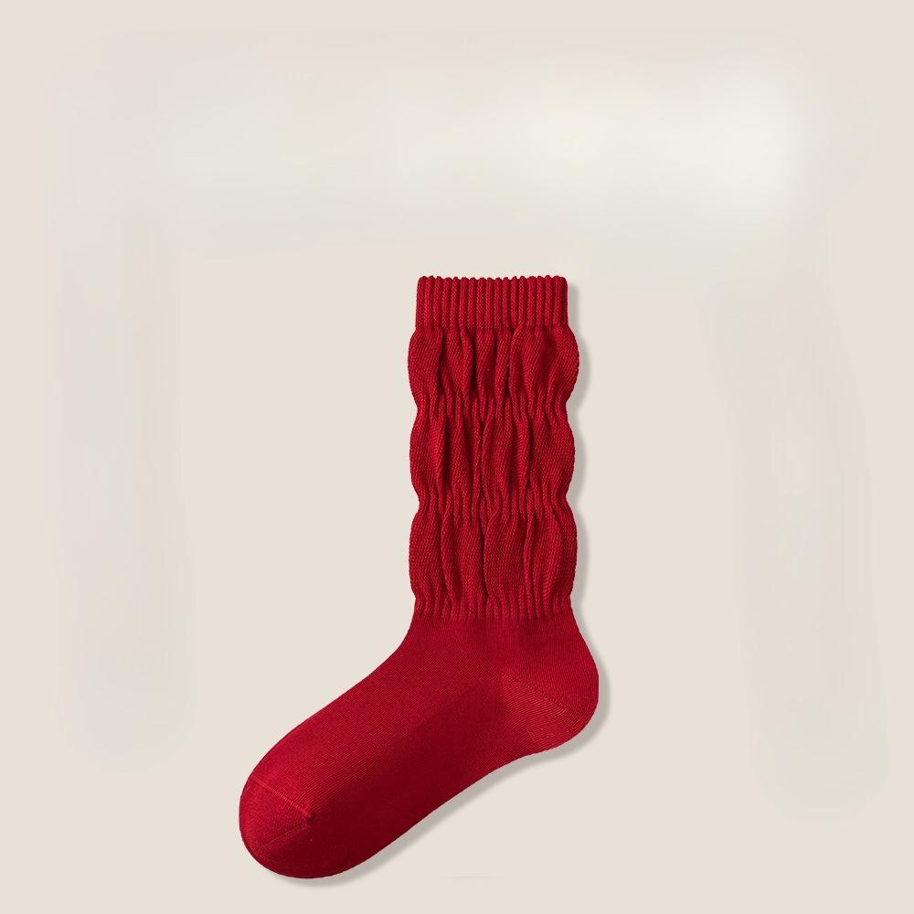 Ladies Autumn and Winter Cotton New Year Benming Year Tube Red Socks