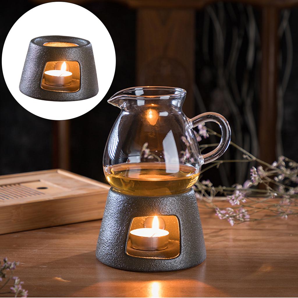 Teaware Stove with Candle Retro Portable Ceramic Tea Heater Household Durable