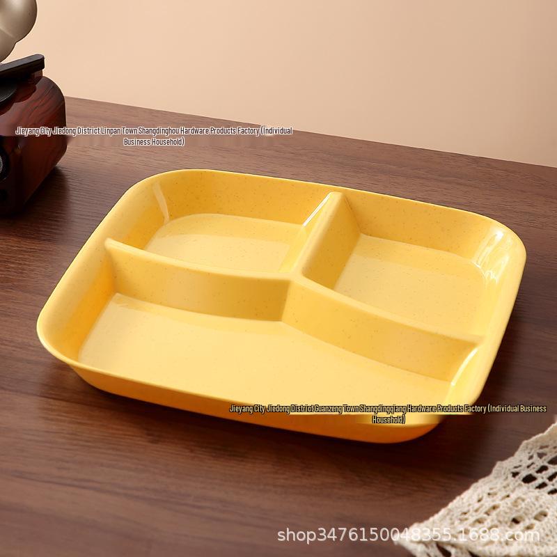 Fettforbrenning Porsjonskontrolltallerken: Tre-roms, fallsikker hvetestrådesign, fargekodet for effektiv måltidsplanlegging.