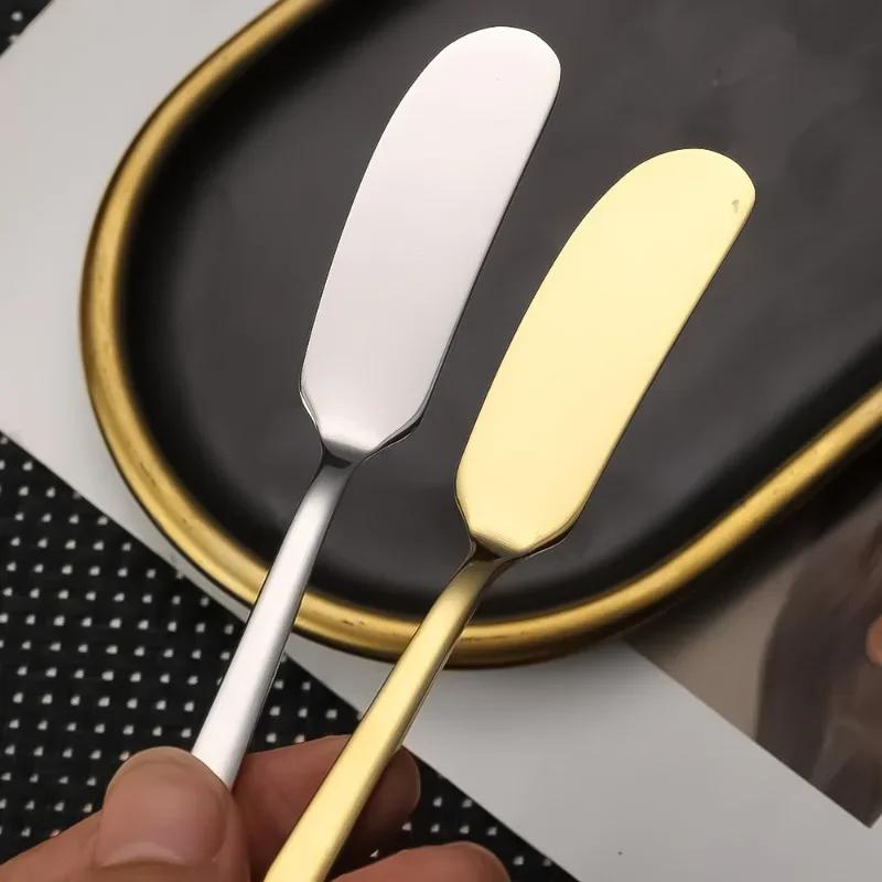 Stainless Steel Butter Knife Long Handle Cheese Bread Jam Cutter Multifunctional Western Food Tableware Kitchen Gadgets