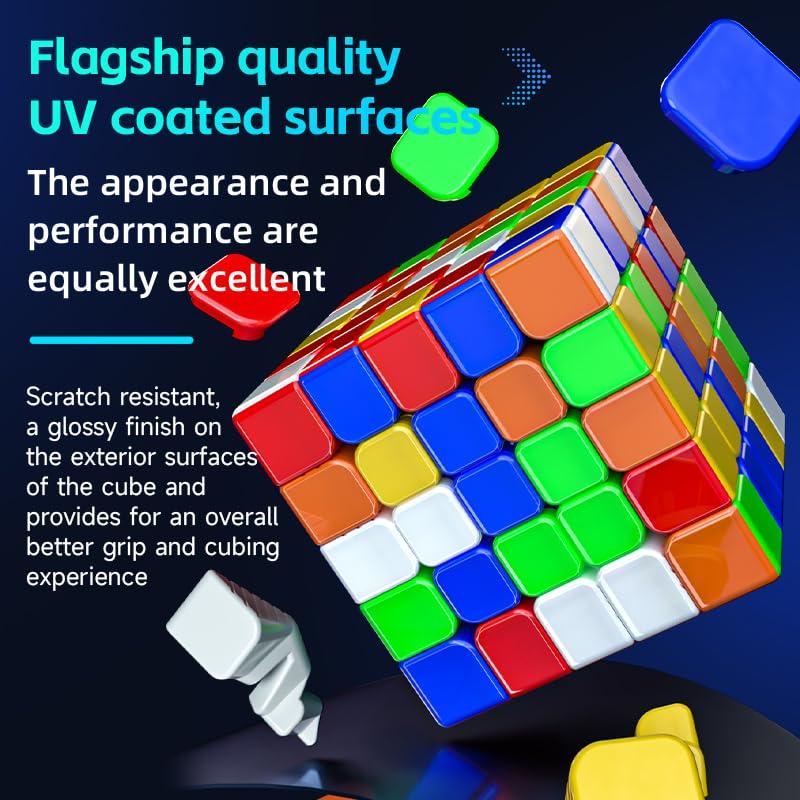 Bucubke QY XMD Hong Ball Core UV 5x5 Magic Cube Hong Magnetic Ball Core UV Stickerless 5x5x5 2024 Puzzle Magic Cube Hong Magnetic Ball Core