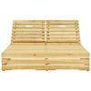 VidaXL Chaise longue double avec coussins Bois de pin imprégné
