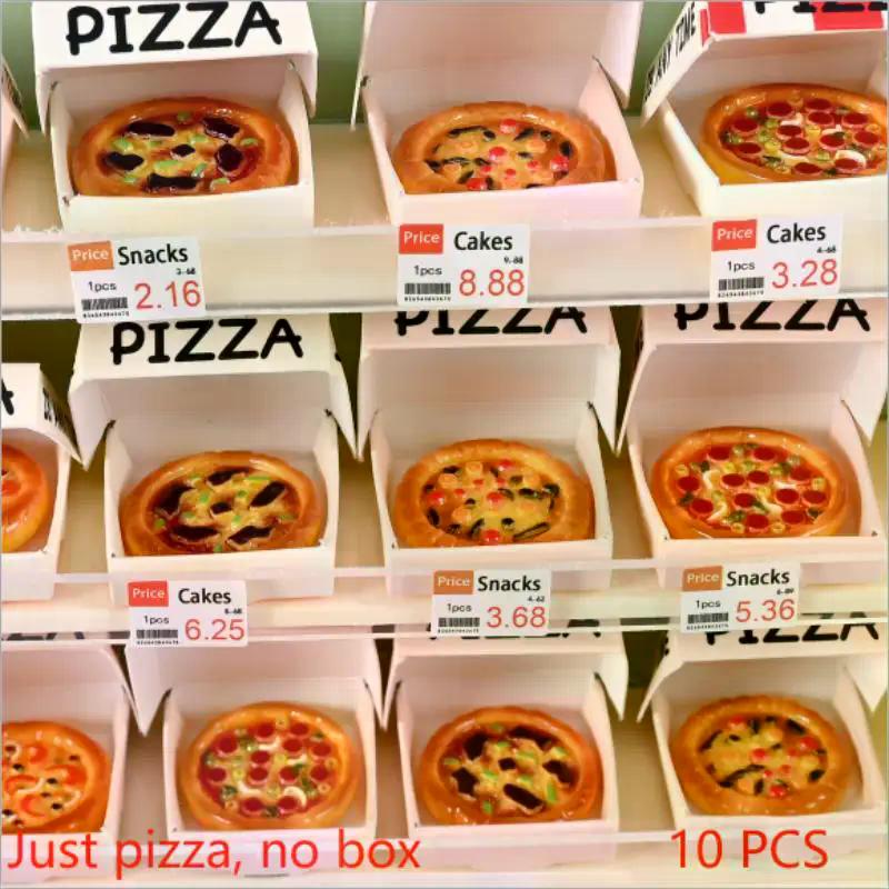 10 PCS Cute Dollhouse Miniature Simulated Kitchen Food Toy Pizza Model Home Decor Kid Play Toy Micro Landscape Ornaments Gifts
