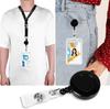 Professionele ID-kaarthouder Set Dubbele Transparante Hoes met Intrekbaar Lanyard Zwarte Bulldog Clip voor Bedrijf Beveiligingsbadge
