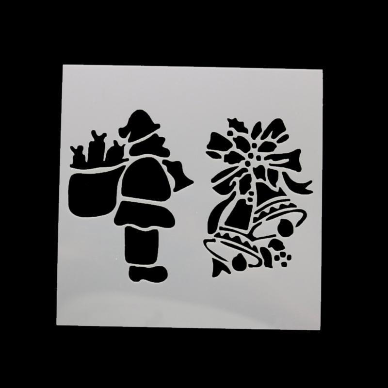 652F 7 Pcs Baking Mesh Christmas Stencil Baking Decorating Tool Gift for Baking Lover