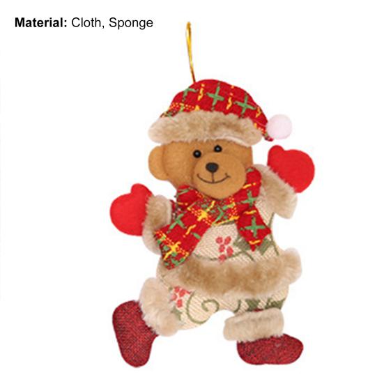 Xmas Tree Decoration Cute Bear Ornament Christmas Ornaments Lightweight Hanging Bear Decoration Tree Pendant Decoration for Home