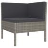 Vidaxl 5-Cz. Garden Lounge Set, Cushions, Grey, Rattan PE