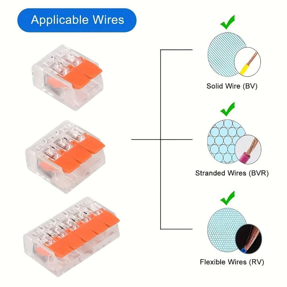 90 PCS 2/3/5 Port Wire Connector Assortment Pack Electrical Lever Wire Connectors  Electrical Wires