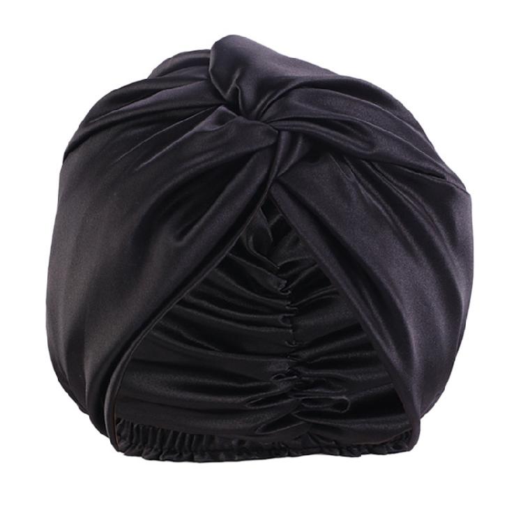 Silk Feel Nighttime Hair Protector Hair Bonnet Twisted Design Elegant Double Layer Sleep Cap Moisture Wicking Bonnet