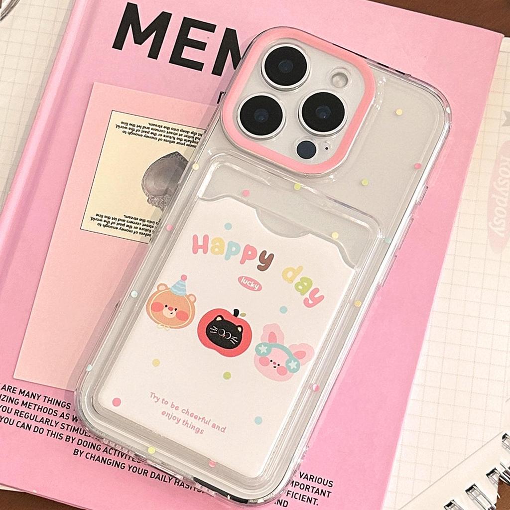 Apple Card Holder Phone Case MVUCA Colorful Polka Dot Cartoon