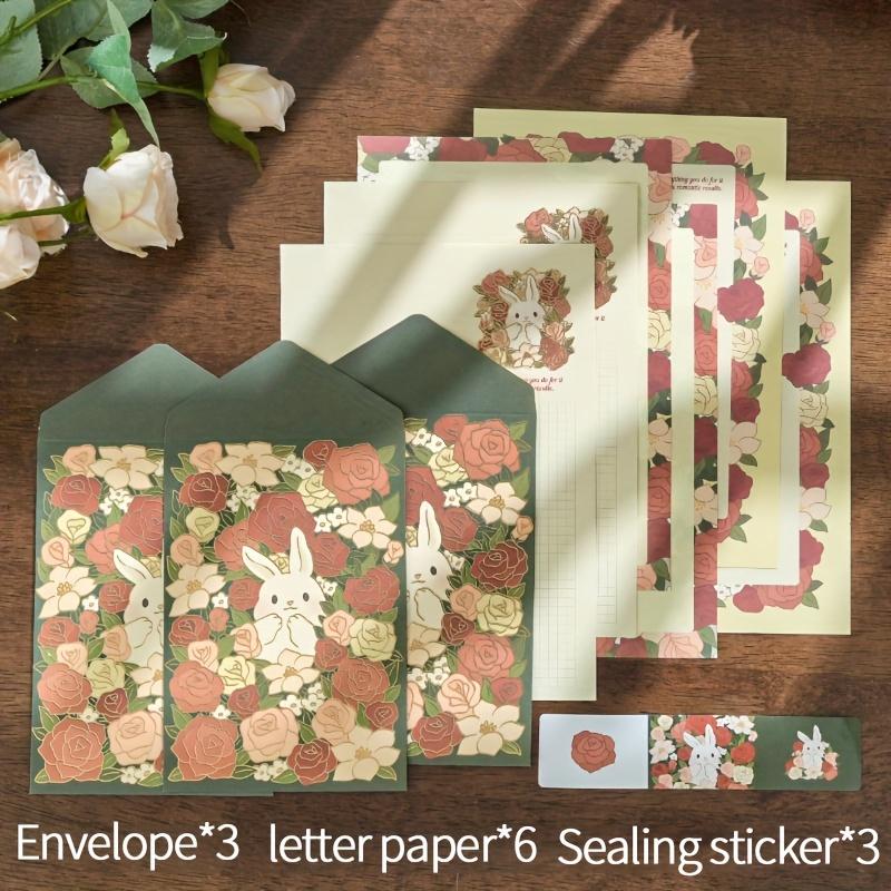 12 pcs/Set Greeting card envelope set with gold envelope message blessing stationery set