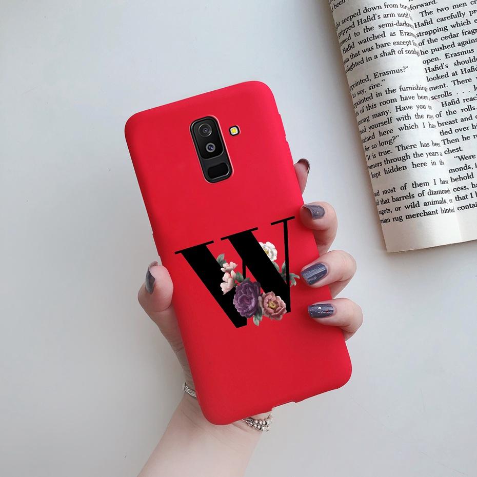 for Samsung Galaxy A6 2018 phone case A600 A600F for Samsung A6 a 6 plus 2018 A605 A605F A6plus case Beautiful 26 Letters cover