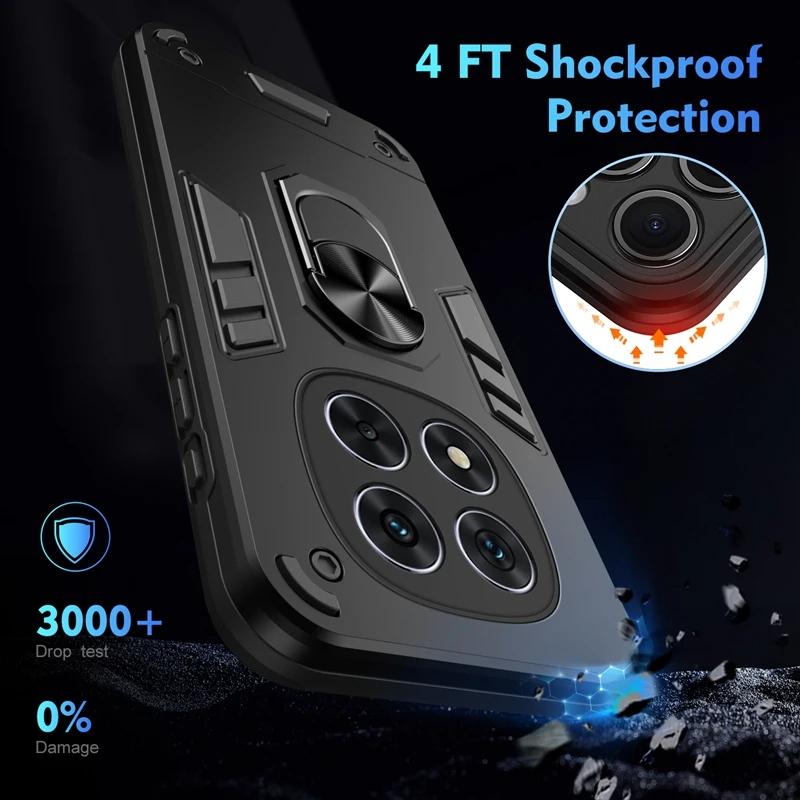 For Mi Poco X6 X7 Pro 5G Case Shockproof Armor Magnetic Holder Ring Case For Xiaomi Mi POCO C75 C61 F6 Lens Protect Cover
