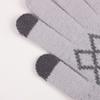 Invierno Pantalla Táctil Rombos Jacquard Cepillado Espesado Cinco Dedos Lana Guantes de Punto Lana Espesada Alpaca Guantes