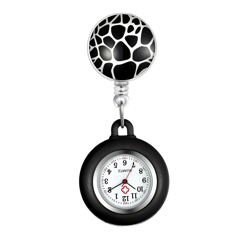 

Lancardo nurse clock silicon watch analog clip expansion and contraction nurse watch Case can be removed pocket watch pocket watch present