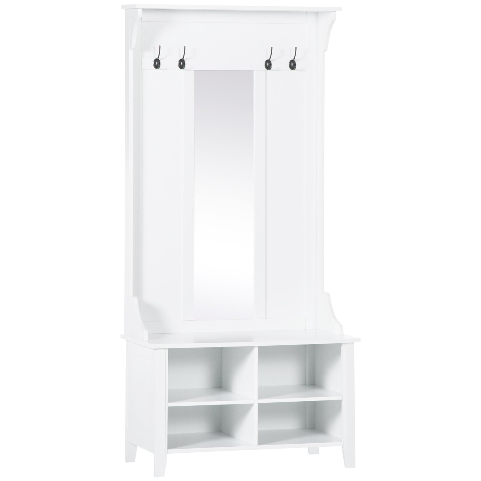 Standing Coat Rack with Mirror Shoe