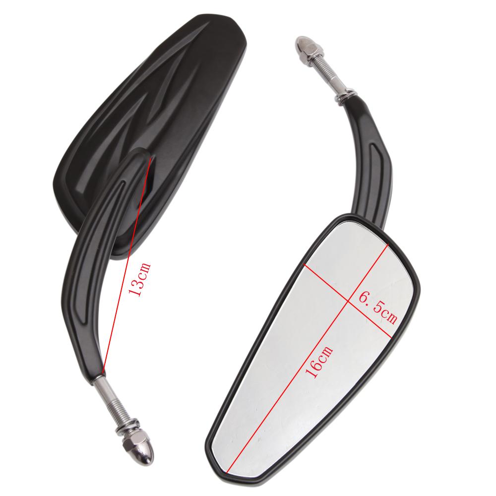 Motocyklová hořící chromová/černá boční zrcátka pro Harley Davidson Softail Standard FXST Glide Electra Road Custom Dyna