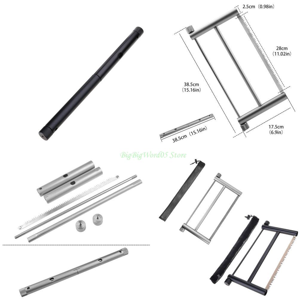 24TE Folding Wood Saw Portable Coping Saw Frame Aluminum Alloy Handsaws Cutting Wood Woodworking in Camping Backpacking