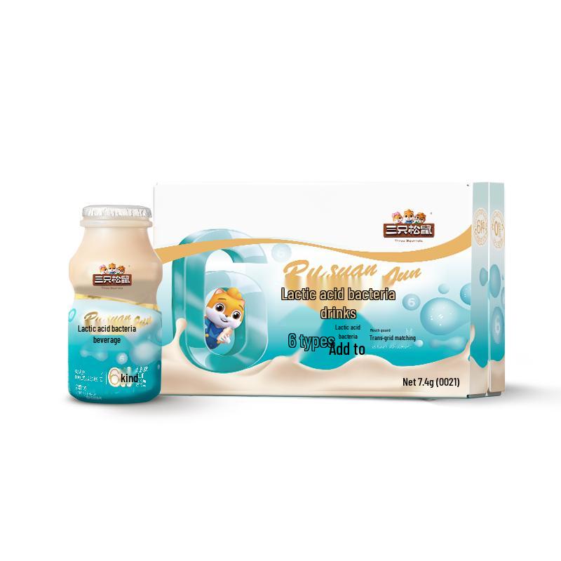 Three Squirrels 0-Fat Lactobacillus Beverage (24 x 100ml)