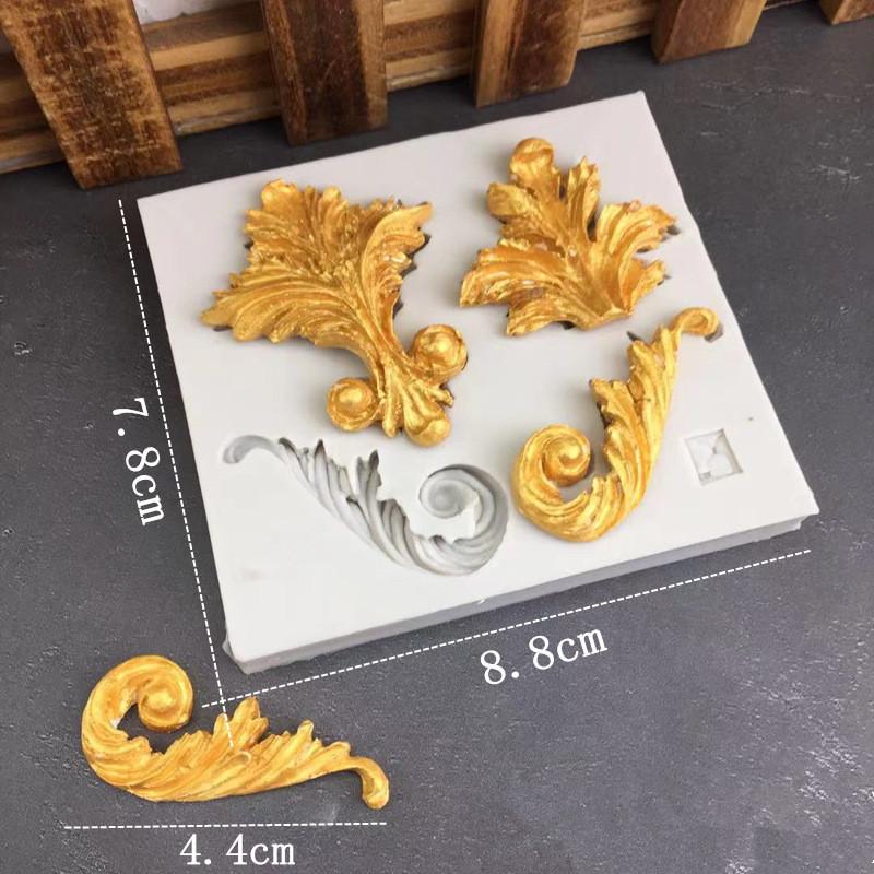 Blomsterranke Relief Silikonformer DIY Kakekant Fondant Kakedekoreringsverktøy Sugarcraft Sjokolade Leire Godteriformer