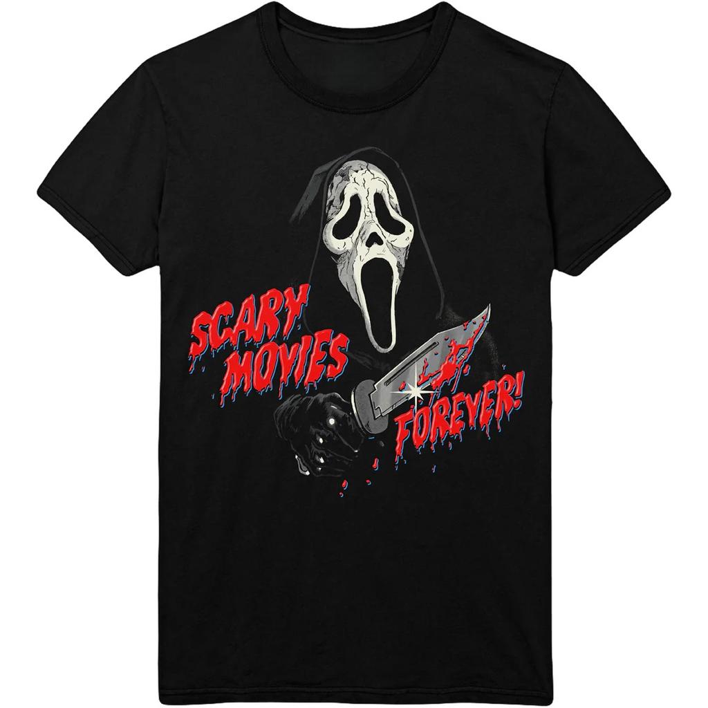 Scream Movie Ghost Face Tshirt for Men and Women Summer Pure Cotton Clothing Fashion Gothic Short Sleeved Tshirt Unisex